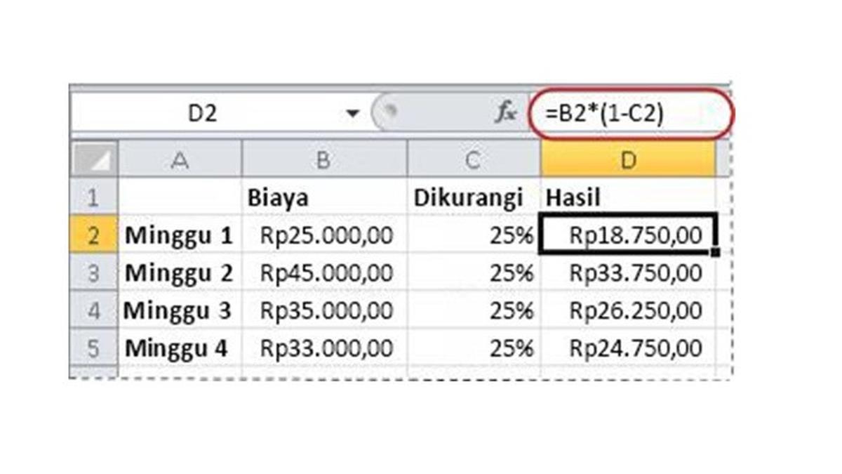 cara mengalikan di excel 