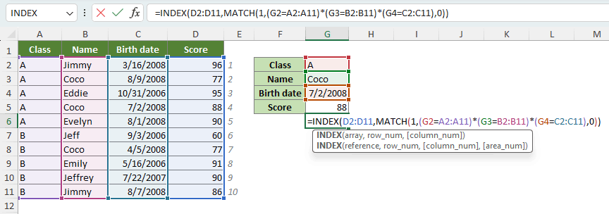index match excel 