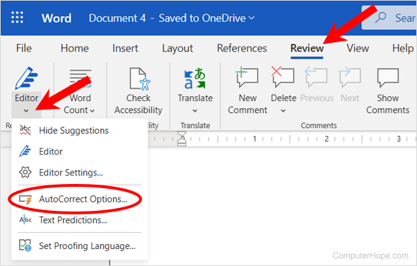apa fitur review di word 