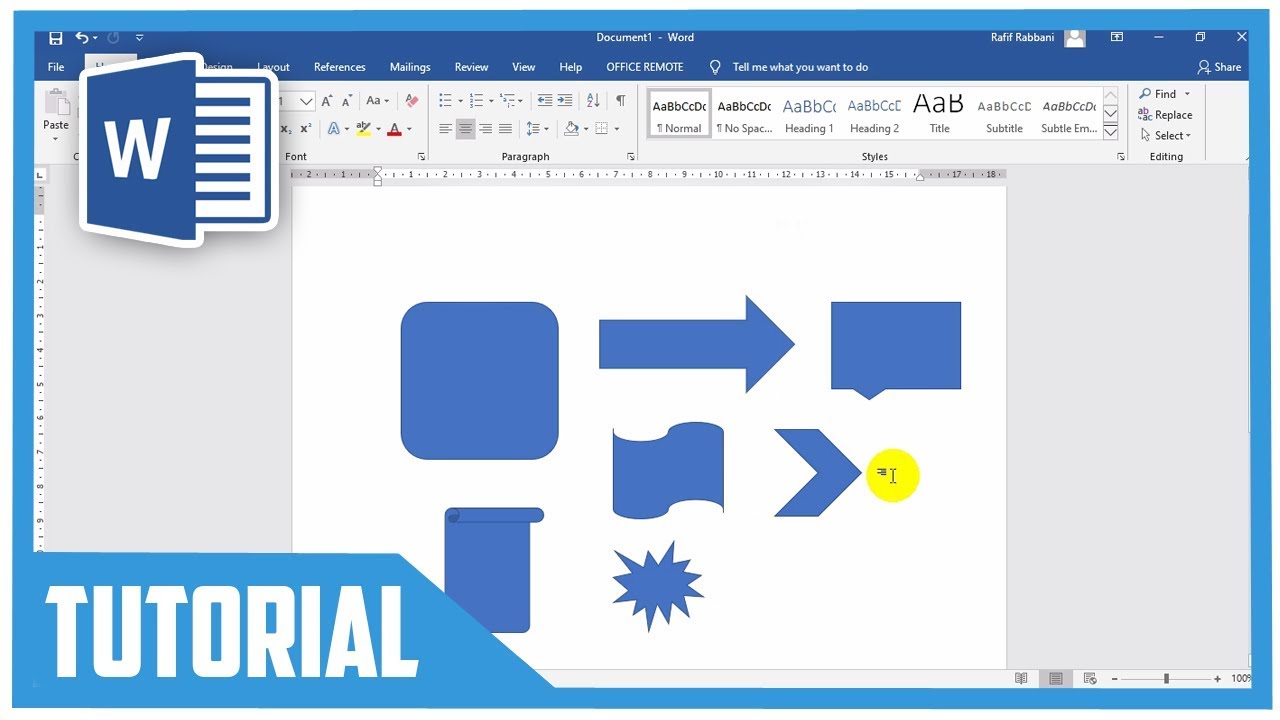 cara menambahkan shape di word